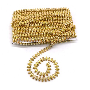 Robe de demoiselle d'honneur en cristal jaune AB/or, Applique de mariée, strass, ceinture, coiffe en acrylique, décoration, accessoire de carnaval - Product Image 2