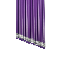 Ensemble de crayons ronds en bois violet personnalisés avec gomme intégrée pour bureau et école, certifiés EN71 ISO, vente en gros directe usine