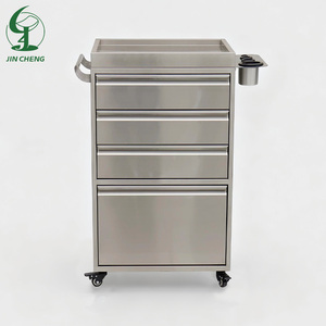 Troli Salon Jincheng, Meja Kerja Barber, Perlengkapan Salon Mewah, Kabinet Alat Salon, Laci Penyimpanan <span class=keywords><strong>Stainless</strong></span> <span class=keywords><strong>Steel</strong></span> - Product Image 5