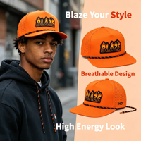 Gorras de Moda con Visera Plana Color Naranja, Secado Rápido, Protección Solar para Verano, Unisex, Ajustables, Perforadas con Corte Láser, Venta al Por Mayor
