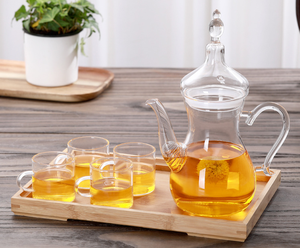 Jarra de vidrio de borosilicato de alta calidad, jarra de té de estilo árabe con mango, juego de tazas, embalaje de regalo, 1L - Product Image 2
