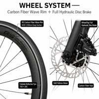 Vélo de route Tornado - Troisième génération, moyeu de roue en fibre de carbone ET, transmission radio, 24 vitesses, frein à disque hydraulique, charge maximale 160 kg