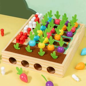 เกมกระดานมอนเตสซอรี่ ของเล่นฝึกสมอง ของเล่นไม้ฝึกตรรกะ ของเล่นจับคู่สีหัวไชเท้า - Product Image 1