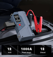 Compresseur d'air portable 12V 10000 mAh pour pneus de voiture et démarreur d'urgence avec lampe LED puissante