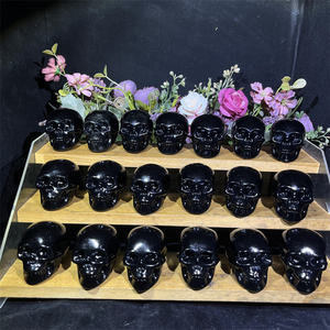 Hot Selling Bulk Quartz Schedels Natuurlijke Kristallen Ambachten Hand Gesneden Spookhoofd Genezing Zwarte Obsidiaan Schedels Voor Decoratie - Product Image 2