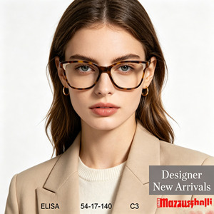 Monture <span class=keywords><strong>de</strong></span> lunettes œil-<span class=keywords><strong>de</strong></span>-chat en acétate pour femme, avec décor color block, verres optiques anti-lumière bleue pour le bureau et le quotidien - Product Image 1