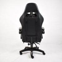 Silla de Computadora Moderna con Asiento de Cuero Negro y Gris, Ajustable en Altura, Ergonómica para Juegos