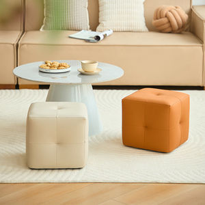 Taburete otomano estilo nórdico con mechones para sala de estar, decoración del hogar, reposapiés multifuncional. - Product Image 3