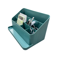 Organisateur de bureau multi-compartiments grande capacité en plastique avec plateau latéral pour fournitures de bureau, cosmétiques, maison et bureau