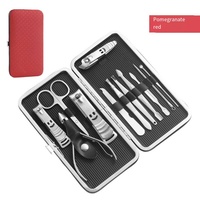 Ensemble de manucure professionnel de luxe en acier inoxydable 12 pièces avec coupe-ongles, lime à ongles et couteau à pieds