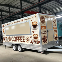 Remorque mobile à double essieu pour café et nourriture, entièrement équipée, cuisine en acier inoxydable, remorque de concession, snack, bonbons, bière en plein air