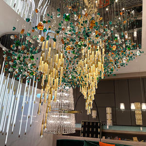 웨딩 소품 유리 물방울 펜던트 조명 크리스탈 빗방울 샹들리에 휴일 웨딩 장식 LED 천장 조명 - Product Image 2