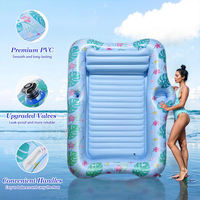 Lit flottant gonflable pour l'eau, grand lit de bain de soleil pour l'extérieur, chaise longue gonflable avec porte-gobelet