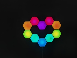 White LED Hexagonal <b>RGB</b> Remote & App <b>Controlled</b> Modern Style Dimmable CE Certified for Gaming Room - Product Image 6