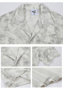 MT2718バケーションスタイル卸売カスタム180gキャンプカラータイダイワッフルシャツメンズハワイシャツ - Product Image 3