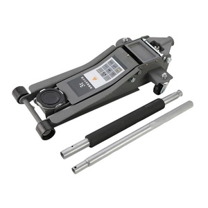 Gato hidráulico de suelo de perfil bajo de acero especial negro de 3 toneladas de capacidad, de doble bomba y elevación rápida, herramienta de reparación de automóviles de uso rudo - Product Image 1