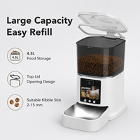 Distributeur automatique de nourriture pour animaux de compagnie, contrôle par application, distribution de portions programmée, caméra, interaction vocale, étanche, système de batterie de secours, 4,5 L