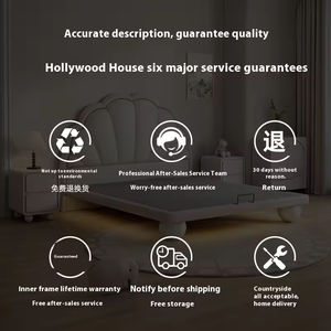 Letto Principessa <span class=keywords><strong>di</strong></span> Lusso per Bambini <span class=keywords><strong>in</strong></span> Stile Francese con Finiture <span class=keywords><strong>in</strong></span> Pelle, Design a Petalo, Struttura <span class=keywords><strong>in</strong></span> Legno Massello, Ottimo <span class=keywords><strong>Regalo</strong></span> per la Cameretta delle Bambine - Product Image 6