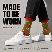 Chaussettes personnalisées sportives OEM, sans couture, respirantes, à séchage rapide, absorbant la transpiration, résistantes aux déchirures, imprimées numériquement, en fibre de bambou