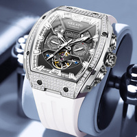 Herren Weinfass Vollautomatische Mechanische Uhr Luxus Sport Wasserdichte Herren Armbanduhr Analog Tourbillon Uhr