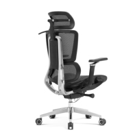 Chaise de bureau chinoise de luxe ergonomique pivotante à dossier haut, entièrement en maille, réglable, moderne, pour ordinateur, chaise de patron