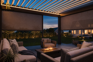 Pérgola Moderna de Aluminio RKOVE RK-C2 de 4*5m, Gazebo con Pantallas Laterales Retráctiles, Toldo para Patio Exterior - Product Image 4