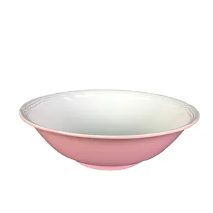 Двухцветная пластиковая меламиновая Салатница белого и розового цвета без бисфенола А