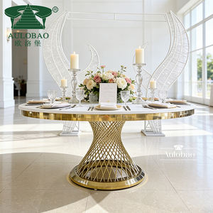 Juego de Mesa de Comedor Redonda Moderna con Base de Acero Inoxidable a Precio Económico para 8 Personas - Product Image 3