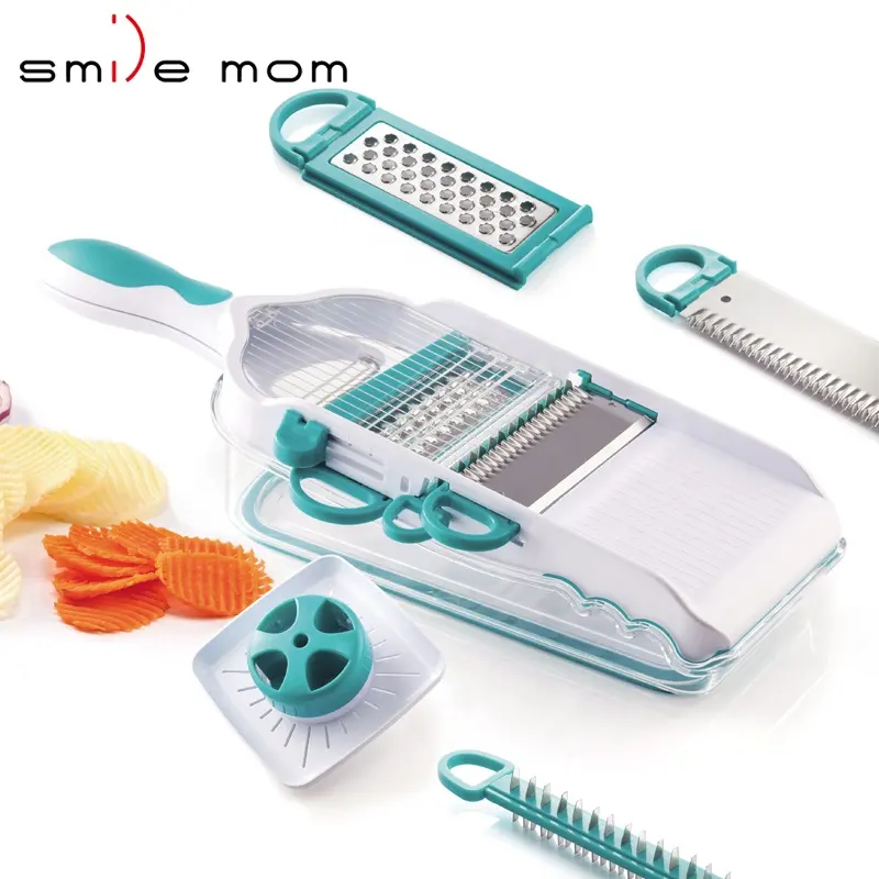 Nhà Bếp Nhựa Smile Mom Điều Chỉnh Máy Hủy Thực Phẩm-Máy Bóc Vỏ Trái Cây-Dụng Cụ Bào Rau-Máy Cắt Lát Nhiều Mandolin
