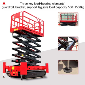 Plataforma elevadora móvil autopropulsada sobre orugas, hidráulica eléctrica, tipo tijera, con estabilizadores, precio - Product Image 5