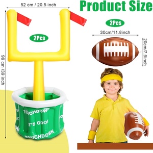 ที่วางเครื่องดื่มเป่าลมรูปฟุตบอล PVC ขนาด 20.5*39 นิ้ว พร้อมรักบี้เป่าลมขนาด 11.8*7.9 นิ้ว 2 ชุด สำหรับกิจกรรมกีฬากลางแจ้ง ปาร์ตี้ - Product Image 2
