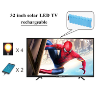 Téléviseur LED solaire rechargeable multifonctionnel HAYOEN personnalisable de 32 pouces