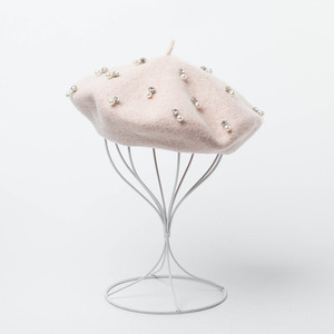 Nuevo <span class=keywords><strong>Gorro</strong></span> <span class=keywords><strong>de</strong></span> Punto con Decoración <span class=keywords><strong>de</strong></span> Perlas y Diamantes para Invierno, <span class=keywords><strong>Gorro</strong></span> <span class=keywords><strong>de</strong></span> Lana Cálido y Plano para Mujer, <span class=keywords><strong>Gorro</strong></span> <span class=keywords><strong>de</strong></span> Pintor Artista con Cuentas <span class=keywords><strong>de</strong></span> Moda - Product Image 3