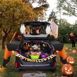 Décoration <span class=keywords><strong>de</strong></span> ballon d'Halloween pour porte <span class=keywords><strong>de</strong></span> <span class=keywords><strong>garage</strong></span> avec bande d'arche et points <span class=keywords><strong>de</strong></span> colle Kit <span class=keywords><strong>de</strong></span> décorations pour coffre ou friandises d'Halloween - Product Image 6