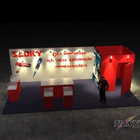 Stand d'exposition TIANYU sophistiqué 20x20 pieds, assemblage sans outils, conçu pour une intégration visuelle parfaite