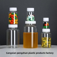 Bouteille en plastique PET vide, ronde, transparente, à large ouverture, de 15 à 300 ml, pour liquides, poudres solides, pilules, appâts de pêche, conteneur d'échantillons étanche