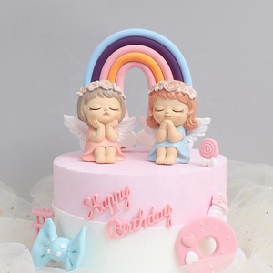 Roogo Decorazioni per Torte di <span class=keywords><strong>Compleanno</strong></span> a Forma di Ali d'<span class=keywords><strong>Angelo</strong></span> in Resina, Riutilizzabili e Adorabili - Product Image 1