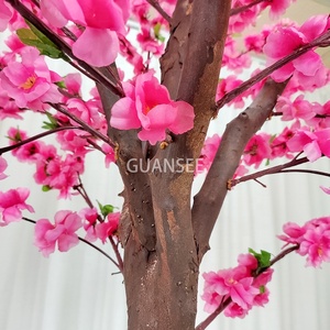 Décoration intérieure extérieure personnalisée Petit arbre de table Sakura Grand arbre à fleurs de cerisier ou de pêcher en plastique artificiel blanc rose - Product Image 2