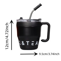Tasse 16oz en gros tasses à café isolées en acier inoxydable 18/8 à double paroi avec paille