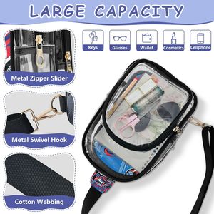 Bolso de pecho transparente de PVC con cierre de cremallera, diseño deportivo, bolso de hombro moderno para uso diario en todas las estaciones - Product Image 4