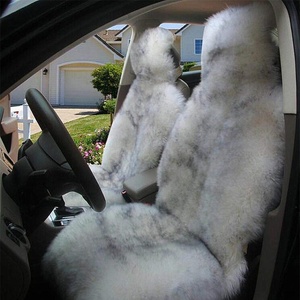 Araç aksesuarları gerçek koyun derisi araba koltuğu kapakları uzun kuzu derisi kürk araba koltuk minderleri - Product Image 1