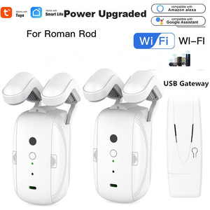 Interruptor de cortinas de pista de riel romano automático con WiFi Tuya, <span class=keywords><strong>Bluetooth</strong></span>, Robot, Control remoto, Alexa, Google, hogar, Metal electrónico - Product Image 2