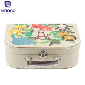 Color printing customized cartoon animal pattern design for children's gift packaging, cardboard <b>box</b> with handle luggage - Product Image 4