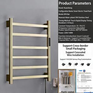 <span class=keywords><strong>Toallero</strong></span> Eléctrico Calefactable de Pared, Calentador de Toallas de Latón, Estante de Almacenamiento de Toallas con Calefacción - Product Image 5