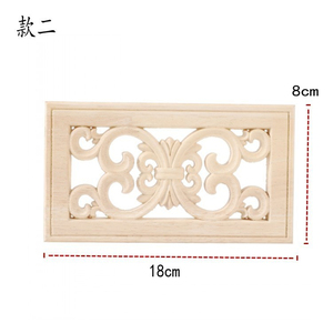 Mobili per la casa decorazione in <span class=keywords><strong>legno</strong></span> intaglio fiore non verniciato naturale intagliato Onlay <span class=keywords><strong>Applique</strong></span> per porte pareti ornamentali - Product Image 2
