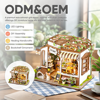 Kit artisanal OEM en bois pour animalerie, maison miniature DIY, métal, plastique, papier, lumière LED, puzzles 3D en bois pour les 14 ans et plus