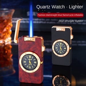 Direct Factory Sales Modern HF647 Inflatable Blue Flame Lighter Metal Drawing Craft Watch Business <strong>Gift</strong> for Giveaways - Product Image 4