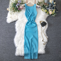 Robe longue d'été moulante en maille ajourée avec nœud pour femme – Vente en gros