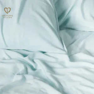 Factory OEM Luxury Natural 85% Bamboo 15% Linen Blended Bed Sheet Bedding Set