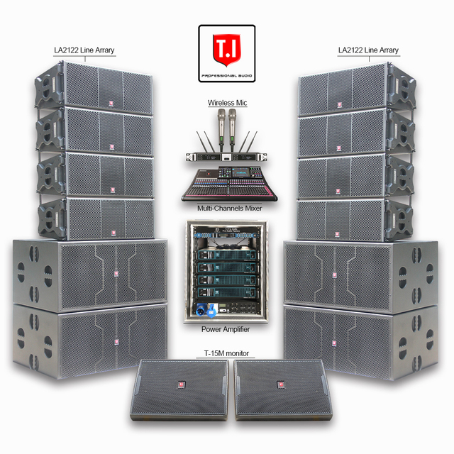 Low MOQ High Quality Events and Stage Dual 12 Inch Professional Audio Line Array Speaker Two Way Sound System